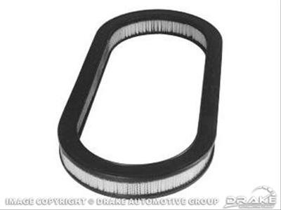 Scott Drake Replacement Air Cleaner Elements S1MS-9601-A Filter, Replacement, Oval, Paper, White, 9.5 in. Width, 20.813 in. Length, 1.813 in. Height, Ford, Each