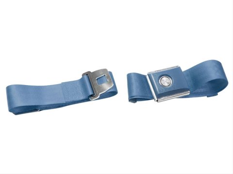 Scott Drake Push Button Seat Belts SB-BL-PBSB Belts, Lap, Button, Medium Blue, Ford, Each