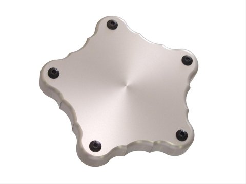 Scott Drake Hubcaps B-1130-P-T Billet Hub Caps, Aluminum, Polished, Bolt-On, Plain, Ford, Torq Thrust D, Set of 4
