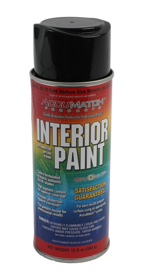 Scott Drake AccuMatch Interior Paint 12 oz. Metallic Blue L-5747 Paint, AccuMatch, Interior, Lacquer, Medium Blue, Metallic, oz., Aerosol, Ford, Each