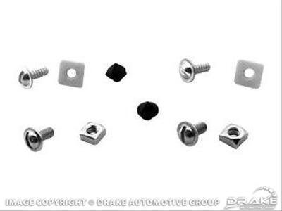 Scott Drake License Plate Mounting Kits 380707-SK Fasteners, Ford, Kit