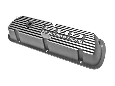 Scott Drake Classic Aluminum Valve Covers 6A582-289 Covers, Cast Aluminum, Black Powdercoated, 289 Powered by Ford Logo, Pair
