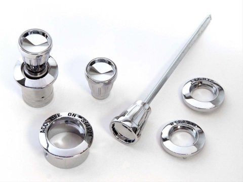 Scott Drake Replacement Dash Control Knobs C5ZZ-10852-K Knobs, Chrome, Ford, Kit