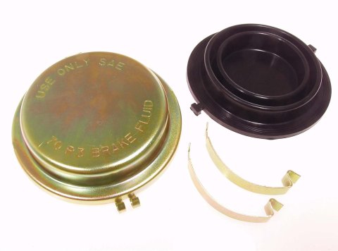 Scott Drake Brake Master Cylinder Caps C5ZZ-2162-GZ Cap, Snap On, Steel, Gold Zinc Plated, Ford, Lincoln, Mercury, Each