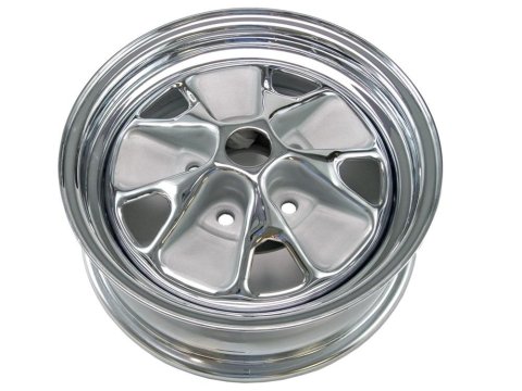 Scott Drake Wheels C6ZZ-1007-AR 1964-1967 Ford Mustang 14" x 5" Styled Steel Wheel, Black Rim with Charcoal accents - Requires Beauty Rings sold separately