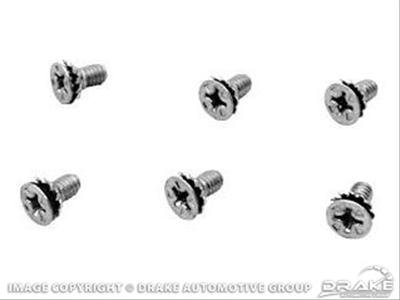 Scott Drake Body Fasteners 356782-S Fasteners, Door Latch Screws, Phillips Head, Steel, Natural, Ford, Set of 6