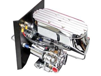 Scott Drake 1964-73 Mustang Electric High Pressure Brake Master Cylinders PBC-EHPMC Cylinder and Booster Assemblies, Cylinders, Dual Bowl Design, Aluminum, Polished, Ford, Kit
