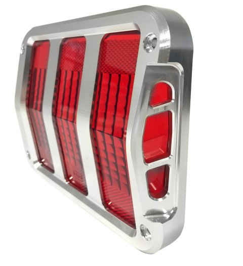Scott Drake Replacement Taillight Components B-13489-C Bezels, Replacement, Billet Aluminum, Ford, Pair