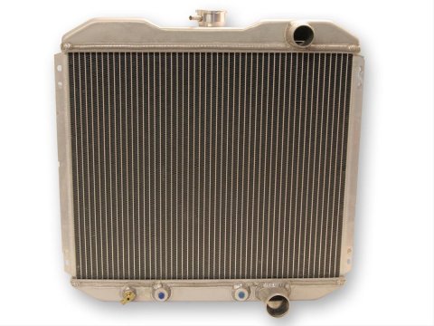 Scott Drake Replacement Radiators 340-2AL Radiator, Replacement, Downflow, Dual-row, Aluminum, Natural, Transmission Cooler, Ford, 289, 302, 351W, Each
