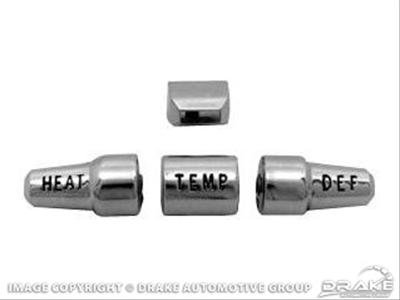 Scott Drake Replacement Dash Control Knobs C5DZ-18519-K Knobs, Chrome, Ford, Set of 4