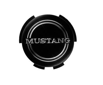 Scott Drake Wheel Center Cap Emblems C5ZZ-11C30 Emblem, Push-on, Plastic, Black, Mustang Logo, Ford, Each