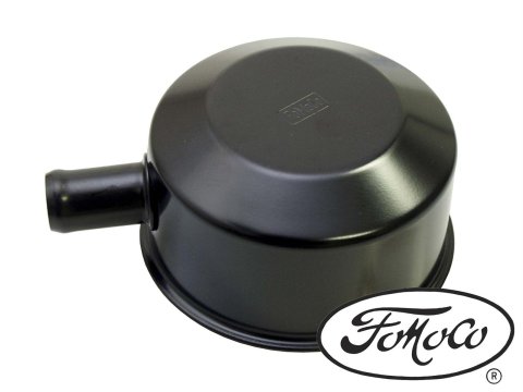 Scott Drake Valve Cover Oil Caps C5ZZ-6766-B Cap, Round, Push-in, Steel, Black, FoMoCo Top Style, Vent Tube, Ford, Each