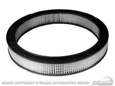 Scott Drake Replacement Air Cleaner Elements B7SZ-9601-R Filter Element, Replacement, Round, Paper, White, 2 in. Height, 14 in. Diameter, Ford, V8, Each
