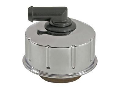 Scott Drake Valve Cover Oil Caps for 1968-1970 MUSTANG - C8AZ-6766-BR Cap, Round, Twist-in, Steel, Chrome, Plain Top Style, Ford, Mercury, Each