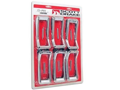 Scott Drake Replacement Taillight Components KIT-ELC-5 Bezels, Replacement, Chrome, Ford, Set of 6
