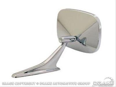 Scott Drake Replacement Outside Mirrors 684501 Mirror, Replacement, Driver Side, Rectangular, Manual, Chrome Housing, Chevy, Each