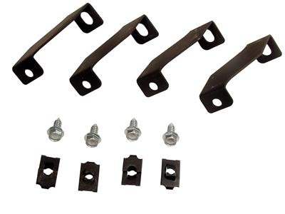 Scott Drake Fan Shroud Brackets C3DZ-8149-4 Brackets, Bolt-on, Steel, Black, Ford, Kit