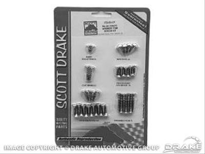 Scott Drake Interior Trim Screw Kits for 1967-1968 MUSTANG - ITS-67-FB Screws, Interior, Steel, Chrome, Ford, Fastback, Kit
