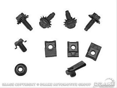Scott Drake Body Fasteners SDM-C5ZB-119 Fasteners, Clip Nut Type, Steel, Black Oxide, Ford, Kit
