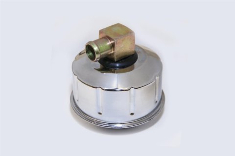 Scott Drake Valve Cover Oil Caps C8AZ-6766-BC Cap, Round, Push-In, Steel, Chrome, Autolite Top Style, PCV Elbow, Ford, Each