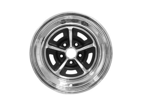 Scott Drake Magnum 500 Wheels 15x7 Wheel, 500, 15 in. x 7.00 in., Steel, Chrome, 5 x 4 1/2 in. Bolt Circle, 4.250 in. Backspace, Each