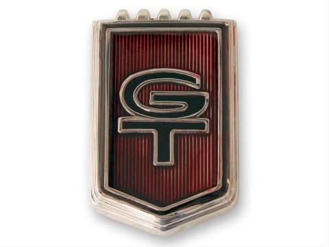 Scott Drake Emblems C5ZZ-16098-D Emblem, Fender, Black/Red, GT Logo, Ford, Each