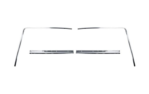 Scott Drake Rear Window Moldings D1ZZ-6342404 Trim Moldings, Position, Stainless Steel, Polished, Ford, Set