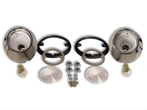 Scott Drake Backup Light Kits KIT-ELC-8 Lights, Stock Style, Clear Lens, Chrome Housing, Ford, Kit