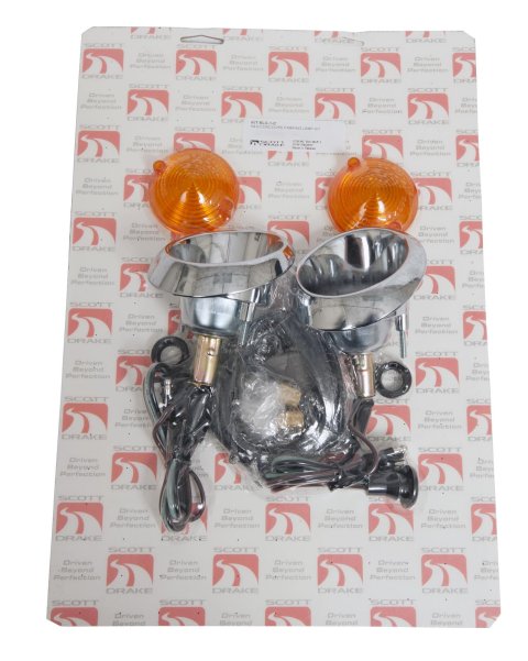 Scott Drake Complete Parking Lamp Kits KIT-ELC-1-C Lamps, Concours, Amber Lens, Ford, Kit