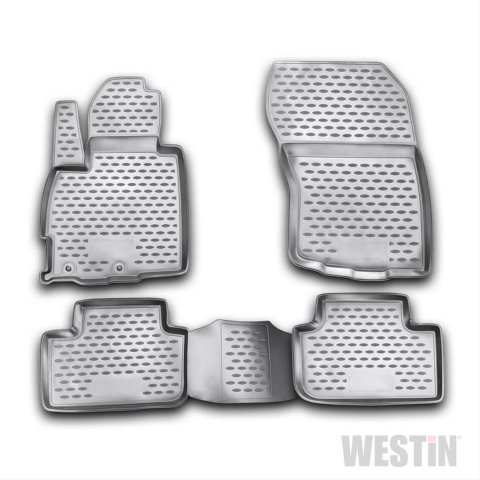 Westin Profile Floor Liners 74-29-41009 Mats, Liners, Front/Second Seat, Rubberized Polymer, Black, Logo, Mitsubishi, Set