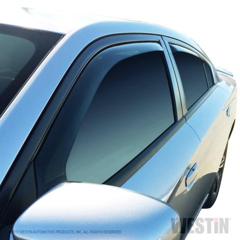 Westin In-Channel Wind Deflectors 72-35405 Side Window Visors, In-Channel, Front and Rear, , Snap-in, Acrylic, Smoke, Dodge, Set of 4