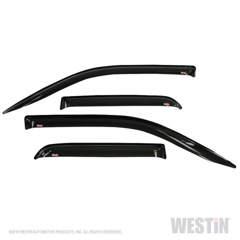 Westin Tape-On Slim Wind Deflectors for 2019-2025 1500 - 72-35434 Side Window Visors, Tape-On, Front and Rear, Acrylic, Smoke, Ram, Set of 4