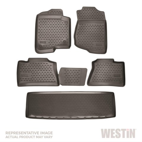 Westin Profile Floor Liners 74-15-41014 Mats, Liners, Front/Second/Third Seat, Rubberized Polymer, Black, Logo, for use on Honda®, Set