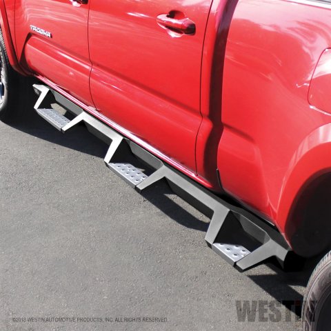 Westin HDX Drop Wheel-to-Wheel Nerf Step Bars for 2016-2023 TACOMA - 56-5341852 Nerf/Step Bar, Wheel-to-Wheel, Stainless Steel, Black Textured, 6 in. Diameter, Toyota, Pair