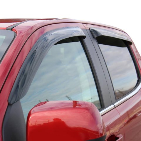 Westin Tape-On Slim Wind Deflectors 72-31402 Side Window Visors, Windguards, Smoke, Acrylic, Front and Rear, Chevrolet, GMC, Set of 4