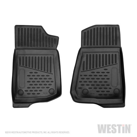 Westin Profile Floor Liners 74-21-11008 Mats, Liners, Front Seats, Rubberized Polymer, Black, Logo, Jeep, Pair