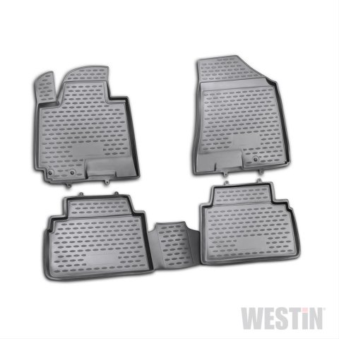Westin Profile Floor Liners 74-22-41049 Mats, Liners, Front/Second Seat, Rubberized Polymer, Black, Logo, for Kia, Set