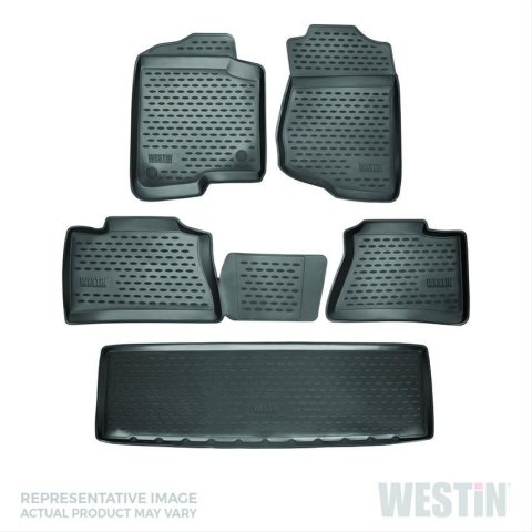 Westin Profile Floor Liners 74-05-51004 Mats, Liners, Front/Second/Third Seat, Rubberized Polymer, Black, Logo, Cadillac, Set