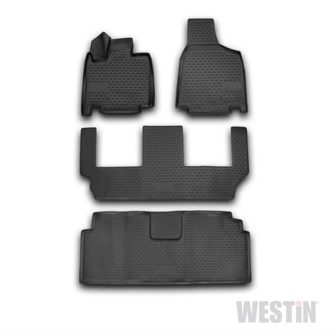 Westin Profile Floor Liners 74-09-41013 Mats, Liners, Front/Second/Third Seat, Rubberized Polymer, Black, Logo, Dodge, Set