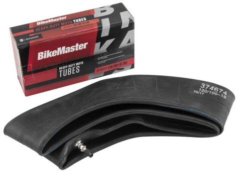BikeMaster Heavy-Duty Tire Tubes 374674 Tube, Heavy-Duty, 120/100-18, Natural Rubber, Centered Straight Metal Pull-Through Valve Stem, Each