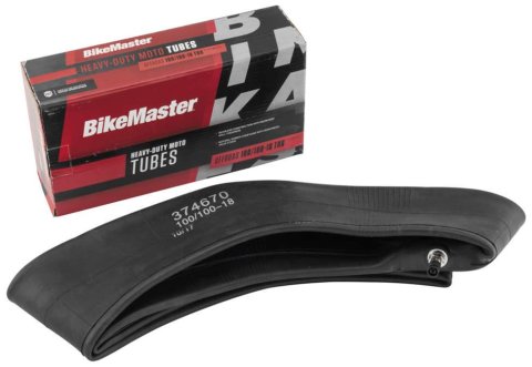 BikeMaster Heavy-Duty Tire Tubes 374670 Tube, Heavy-Duty, 100/100-18, Natural Rubber, Centered Straight Metal Pull-Through Valve Stem, Each