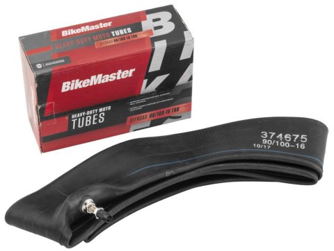 BikeMaster Heavy-Duty Tire Tubes 374675 Tube, Heavy-Duty, 90/100-16, Natural Rubber, Centered Straight Metal Pull-Through Valve Stem, Each