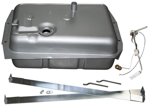 Brothers Trucks Fuel Tanks GTPDT66 Tanks, Convert Classic to Under Bed, Top Fill, Aluminum, Natural, 17 Gal., 26 x 11 x 15 in., w/Straps, Early Model 0-30 Sender, Chevy, GMC, Kit