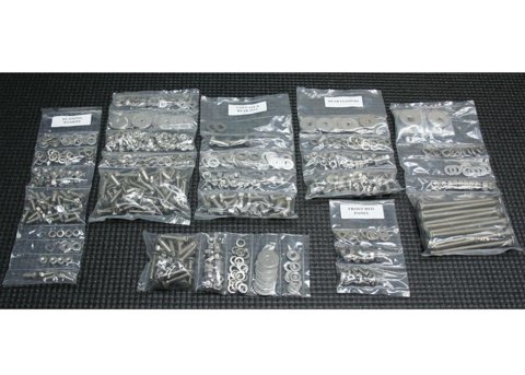 Brothers Trucks Complete Bed Bolt Kits CBBK7FS60-66 Truck Floor Fasteners, Fleetside/Styleside, for Wood Bed, Short, Stainless Steel, Polished, Chevy, GMC, Kit