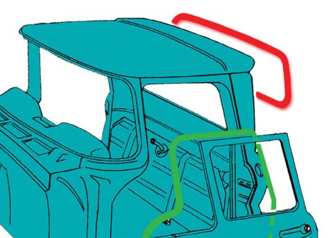 Brothers Trucks Weatherstrip Seals RWG87DX Seals, Window Weather Strip/Rear Windshield Position, Rubber Seal Includes Chrome Trim Strip, Chevrolet, GMC, Each