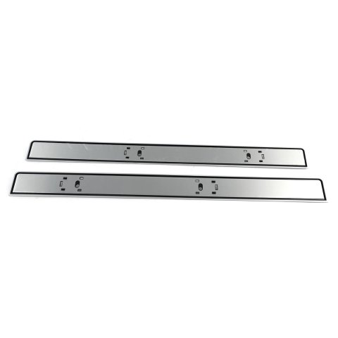 Brothers Trucks Door Panel Trim Sets 05-282 Trim, Front Panel, Replacement, Aluminum/Plastic, Brushed/Black Finish, with Pull Strap Holes, Hardware, Chevy, GMC, Pair