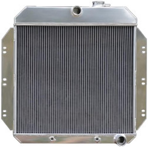 Brothers Trucks Aluminum Radiators ALR62C2 Radiators, Downflow, 2-row, Aluminum, Natural, Center Upper Inlet, Transmission Cooler, Chevrolet, GMC, Each