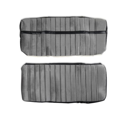 Brothers Trucks Seat Upholstery 05-290 Upholstery, Bench Type, Vinyl/Cloth, Black/Silver, Pleated Grain, Velour Cover Insert, Chevrolet, GMC, Each