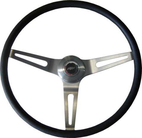 Brothers Trucks Comfort Grip Steering Wheels C6068-67 Wheels, Grip, 3-spoke, Black Vinyl Grip, Brushed Stainless Steel Spokes, 15 in. Diameter, Chevrolet, GMC, Each