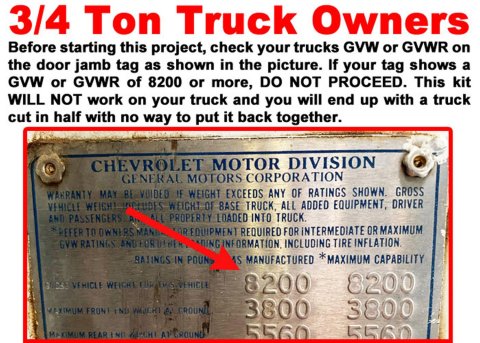 Brothers Trucks Long-to-Short Bed Conversion Kits LTSC38773-75 Frame Rails, Conversion, Long to Short, Steel, Natural, Chevy, GMC, 73-75, Kit